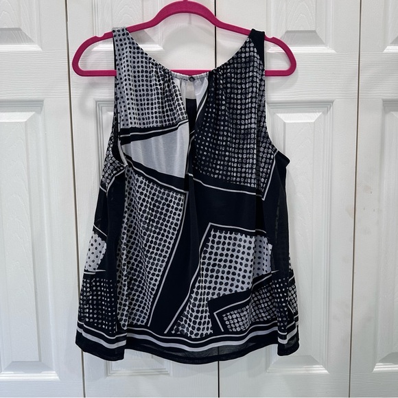 Apt. 9 Black and White Geometric Blouse - Picture 2 of 4